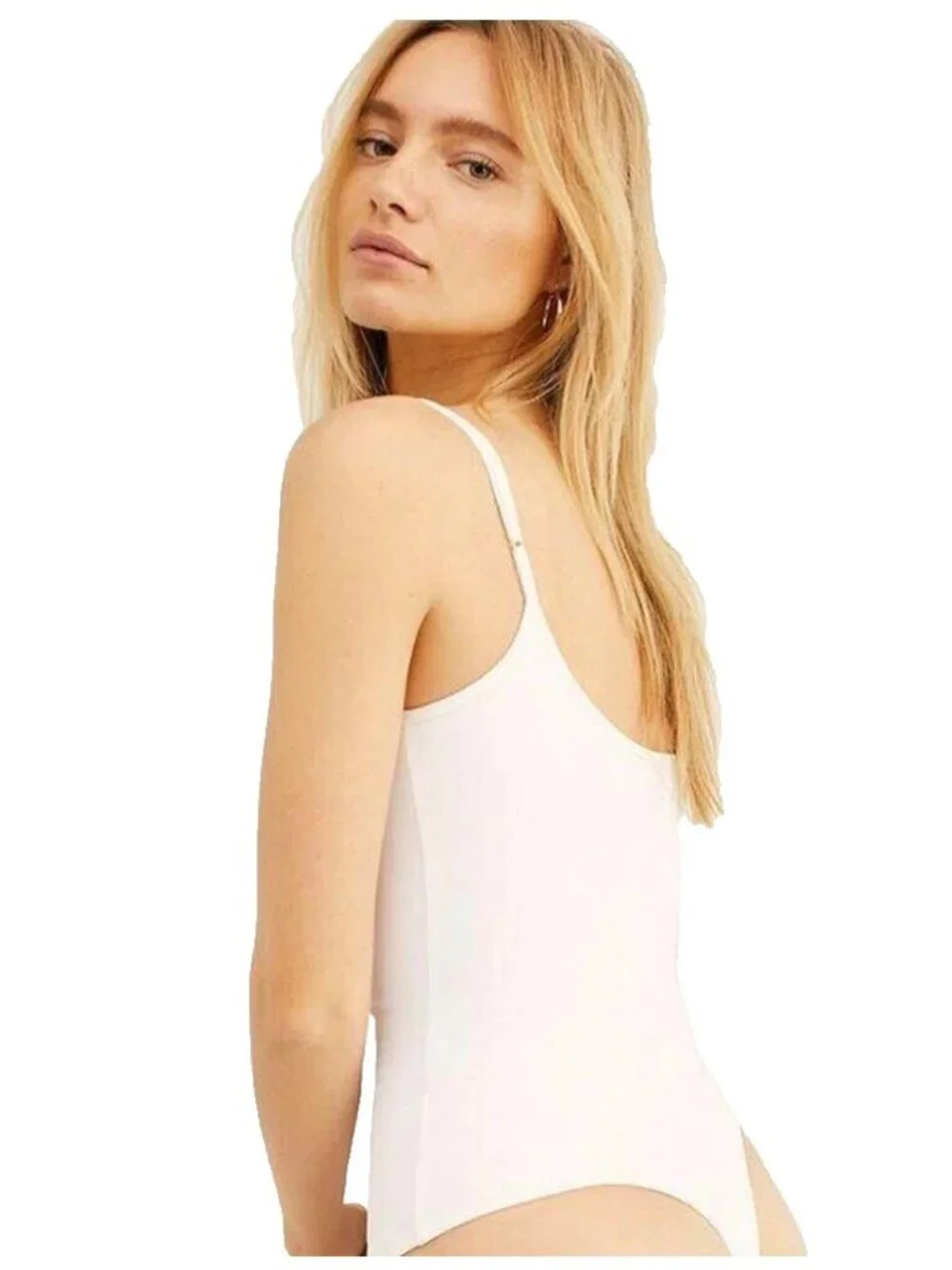 Intimately Free People Small White Strappy Back Thong Bodysuit NEW No Tags
